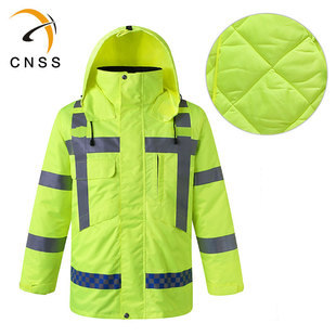cnssMK（中国）一站式服务平台棉衣冬季加厚MK（中国）一站式服务平台防寒服道路交通安全荧光棉衣外套